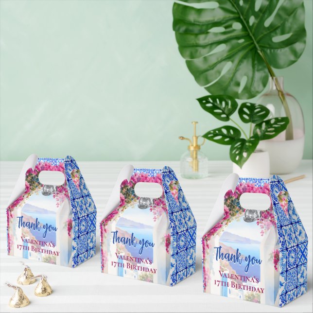 Caixinha De Lembrancinhas Mediterranean Blue Tiles Mamma Mia Greek Island  (Múltiplo)