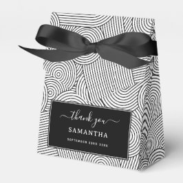 Caixinha De Lembrancinhas Meio século Arco Geométrico Branco Preto