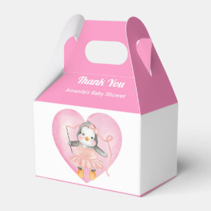 Caixinha De Lembrancinhas Menina Chá de fraldas Rosa Pinguim