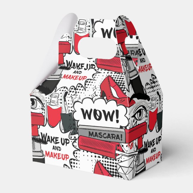 Caixinha De Lembrancinhas Menina de maquiagem bonita - Bela kawaii e moda de (Frente)