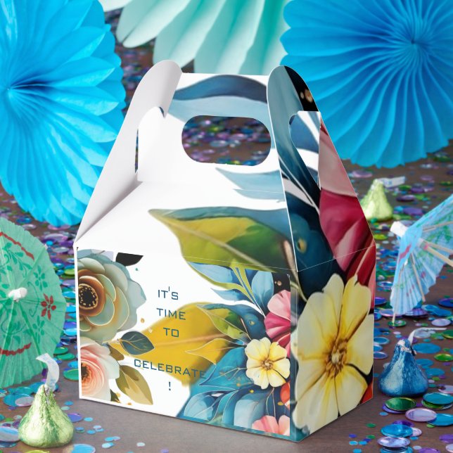 Caixinha De Lembrancinhas menina pastel floral art babyshower (Festa)