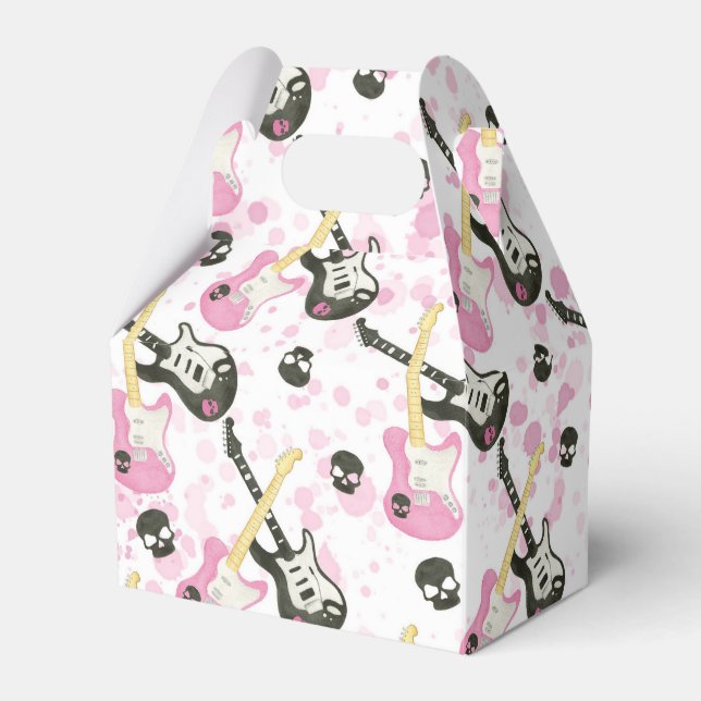 Caixinha De Lembrancinhas Meninas adolescentes que fazem festa do rock roll (Frente)