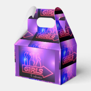 Caixinha De Lembrancinhas Meninas Neon Rosa Assinam Thunder_Cove