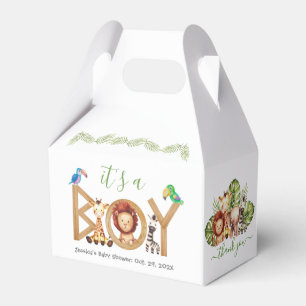 Caixinha De Lembrancinhas Menino da Selva Animais Fofos de Safari Chá de Beb