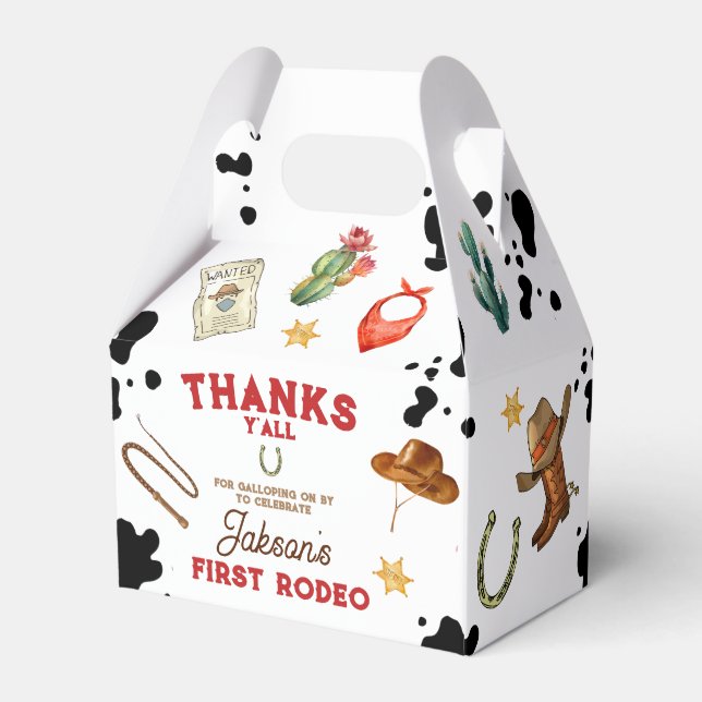 Caixinha De Lembrancinhas Meninos Meu Primeiro primeiro aniversario Rodeio (Verso)