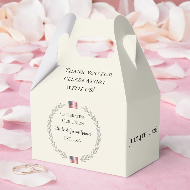 Caixinha De Lembrancinhas merica 250th Anniversary Wedding  | Custom names (Casamento)