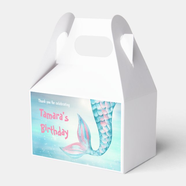 Caixinha De Lembrancinhas Mermaid Bash Birthday (Frente)