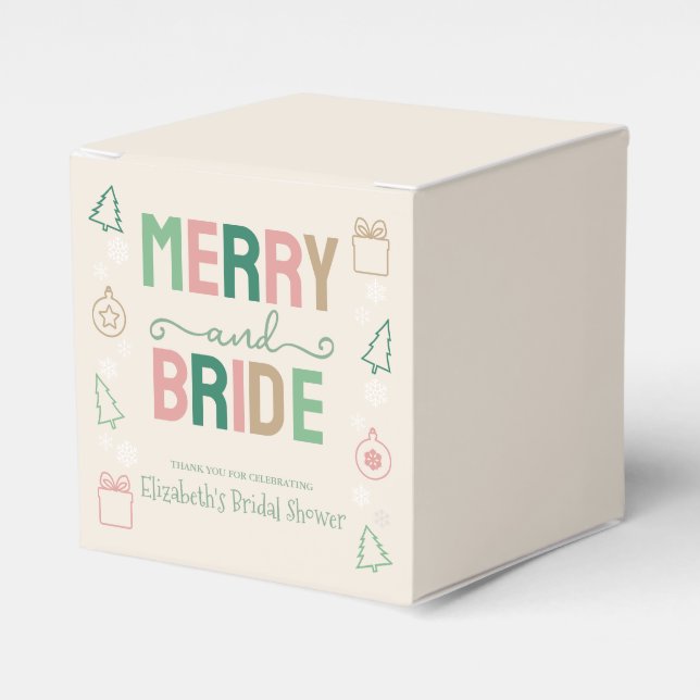 Caixinha De Lembrancinhas Merry & Bride Christmas Bridal Shower (Frente)