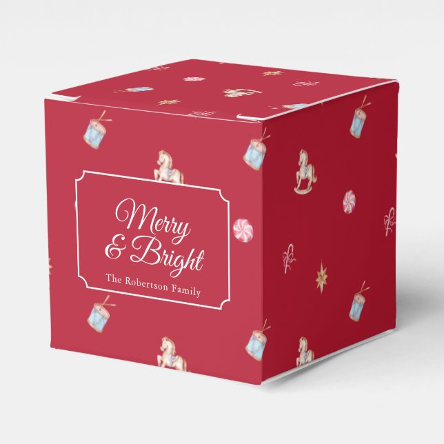 Caixinha De Lembrancinhas Merry & Bright Vintage Christmas (Frente)