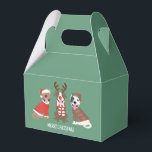 Caixinha De Lembrancinhas Merry Christmas Pit Bull Cães<br><div class="desc">Ótima ilustração de três cães Dane fantásticos vestidos em trajes de Natal.</div>