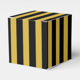 Caixinha De Lembrancinhas Metallic Gold and Black Striped Classic