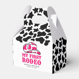 Caixinha De Lembrancinhas Meu Primeiro Rodeio Cowgirl Rosa Aniversário