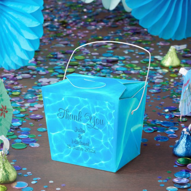 Caixinha De Lembrancinhas Minimalismo de Reflexão da Água do Azure Turquoise (Festa)