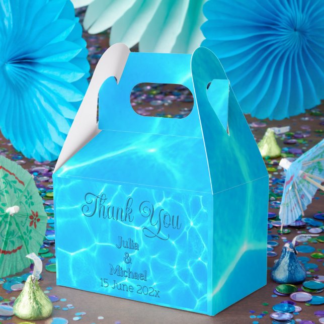 Caixinha De Lembrancinhas Minimalismo de Reflexão da Água do Azure Turquoise (Festa)