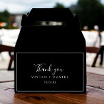 Caixinha De Lembrancinhas Minimalist | Dark Black Thank You<br><div class="desc">This minimalist dark black thank you favor box is perfect for a simple wedding. The modern romantic design features classic black and white typography paired with a rustic yet elegant calligraphy with vintage hand lettered style. Customizable in any color. Keep the design simple and elegant, as is, or personalize it...</div>