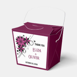 Caixinha De Lembrancinhas Minimalista elegante luxo moderno floral Borgonha