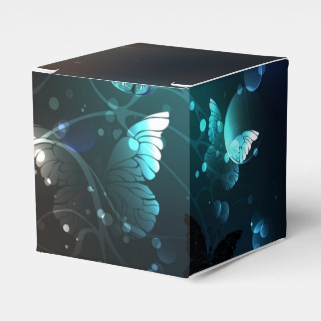 Caixinha De Lembrancinhas Mint Night Butterflies (Frente)