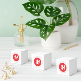 Caixinha De Lembrancinhas Modelo de Monograma e Texto Circular Personalizáve