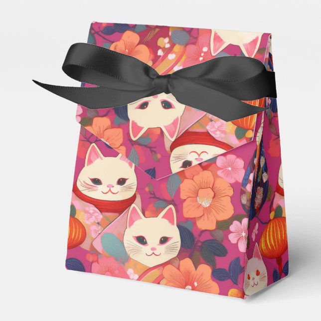 Caixinha De Lembrancinhas modelo japonês favor box Cranes (Frente)