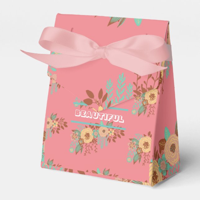 Caixinha De Lembrancinhas Modern Boho Floral Rosa (Frente)