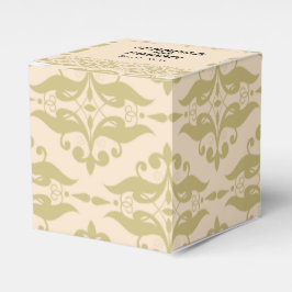 Caixinha De Lembrancinhas Modern Damask in Ivory and Dourado Wedor Box