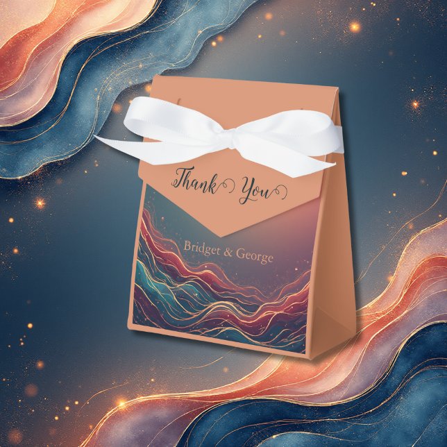 Caixinha De Lembrancinhas Modern Elegant Gold Marble Navy Terracotta Wedding (Criador carregado)