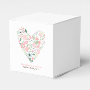 Caixinha De Lembrancinhas Modern Floral Heart Wedding