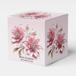 Caixinha De Lembrancinhas Modern Pink Flowers Favor Box