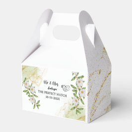 Caixinha De Lembrancinhas Modern White e Green Watercolor Sr. e Sra.