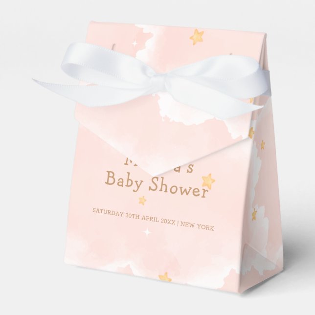 Caixinha De Lembrancinhas Moderno Rosa Estamos No Chá de fraldas Da Nine Gar (Frente)