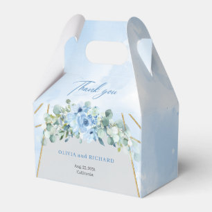 Caixinha De Lembrancinhas Moldura azul-russa Eucalipto-bucal-dourada