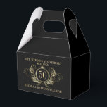 Caixinha De Lembrancinhas Moldura de Ouro e Prata com uma Coroa<br><div class="desc">Design elegante e simples para 50º aniversário de casamento.</div>