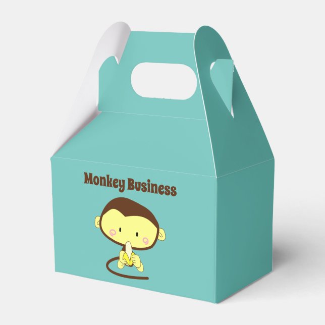 Caixinha De Lembrancinhas Monkey Business Engraçado Cartoon Monkey Design (Frente)