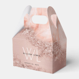 Caixinha De Lembrancinhas Monograma da Glitter do Gito do Agite Rosa com Lâm