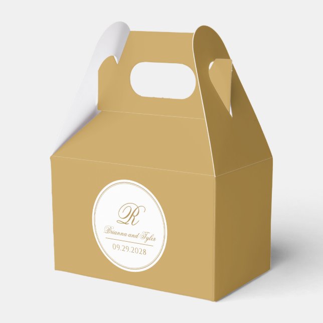 Caixinha De Lembrancinhas Monograma de Casamento Clássico Simplesmente Elega (Frente)