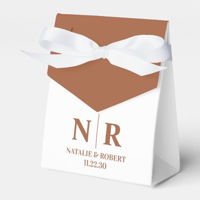 Caixinha De Lembrancinhas Monograma De Casamento, Noite E Iniciais Legais (Frente)