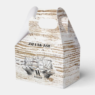 Caixinha De Lembrancinhas Monograma de Madeira Rústica Textura de Veado