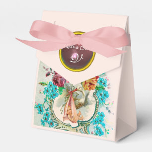 CAIXINHA DE LEMBRANCINHAS MONOGRAMA DE PINK GEM STORY GIRL GIRL CHÁ