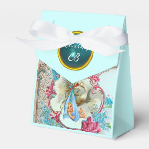 CAIXINHA DE LEMBRANCINHAS MONOGRAMA DO CHÁ AZUL GEM STORAGE BABY