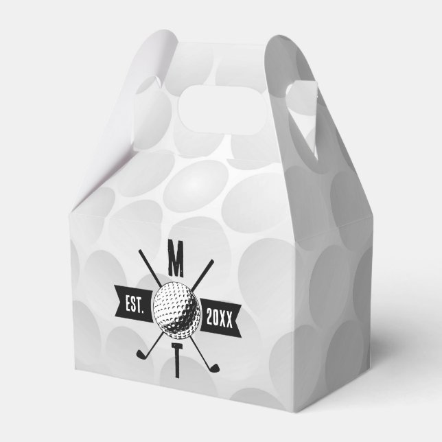 Caixinha De Lembrancinhas Monograma Inicial do Clube e Textura da Bola de Go (Frente)