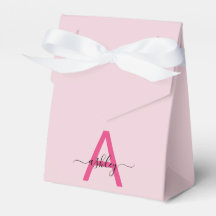 Monograma Na moda Moderno Rosa Quente