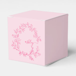 Caixinha De Lembrancinhas Monograma Na moda Moderno Rosa Quente