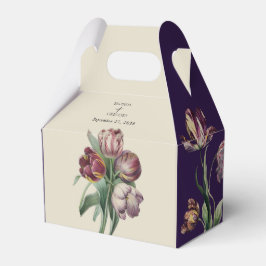 Caixinha De Lembrancinhas Moody Watercolor Purple Tulips Casamento Favor