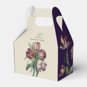 Caixinha De Lembrancinhas Moody Watercolor Purple Tulips Casamento Favor