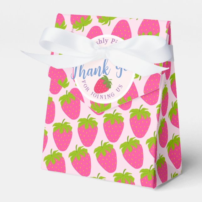 Caixinha De Lembrancinhas Morango Rosa (Frente)