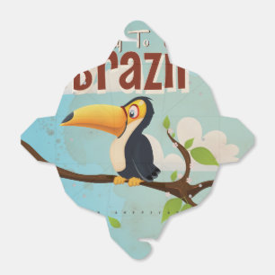 Caixinha De Lembrancinhas Mosca do vintage ao poster de viagens de Brasil