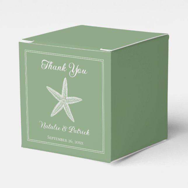 Caixinha De Lembrancinhas Moss Green Starfish Boxes (Frente)