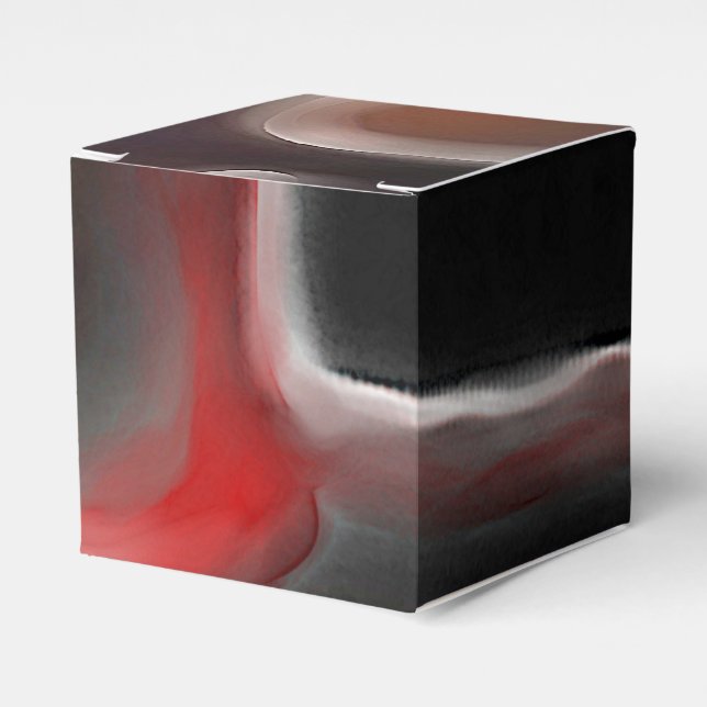 Caixinha De Lembrancinhas Motif Arterial: Abstrato preto, branco e vermelho (Frente)