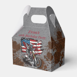 Caixinha De Lembrancinhas Motorbike Estados Unidos Flag 00th Festa de aniver