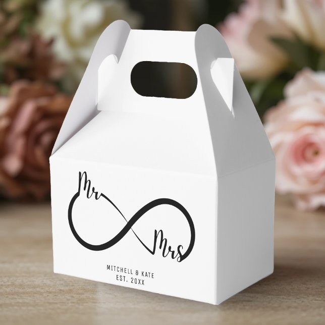 Caixinha De Lembrancinhas Mr & Mrs Infinity Symbol Wedding (Mr & Mrs Infinity Symbol Wedding Favor Boxes
)